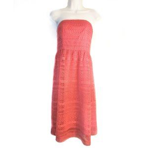 J. Crew Pink Strapless Lace Midi Dress NWT